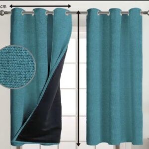 NWT Teal Black Out Curtain-2pcs 63"length